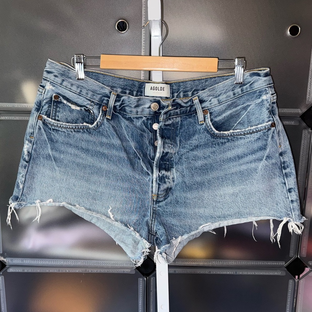 Agolde Parker Denim Cut-Off Jean Shorts Size 32